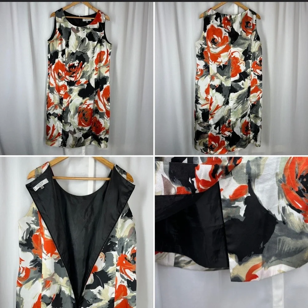 Kasper Separates Floral Sleeveless Sheath Dress Women's 16W Lined
